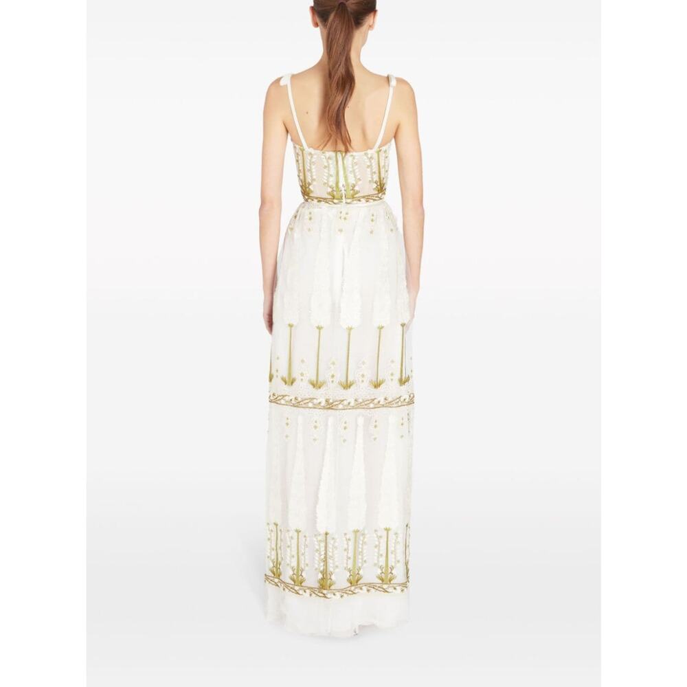 Giambattista Valli Sleeveless Illusion Embroidered Lace Gown - S - White - Picture 4 of 6